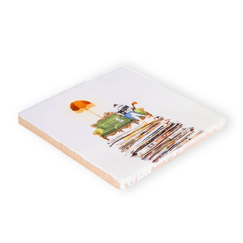 Story Tiles Fliese Bücherwurm