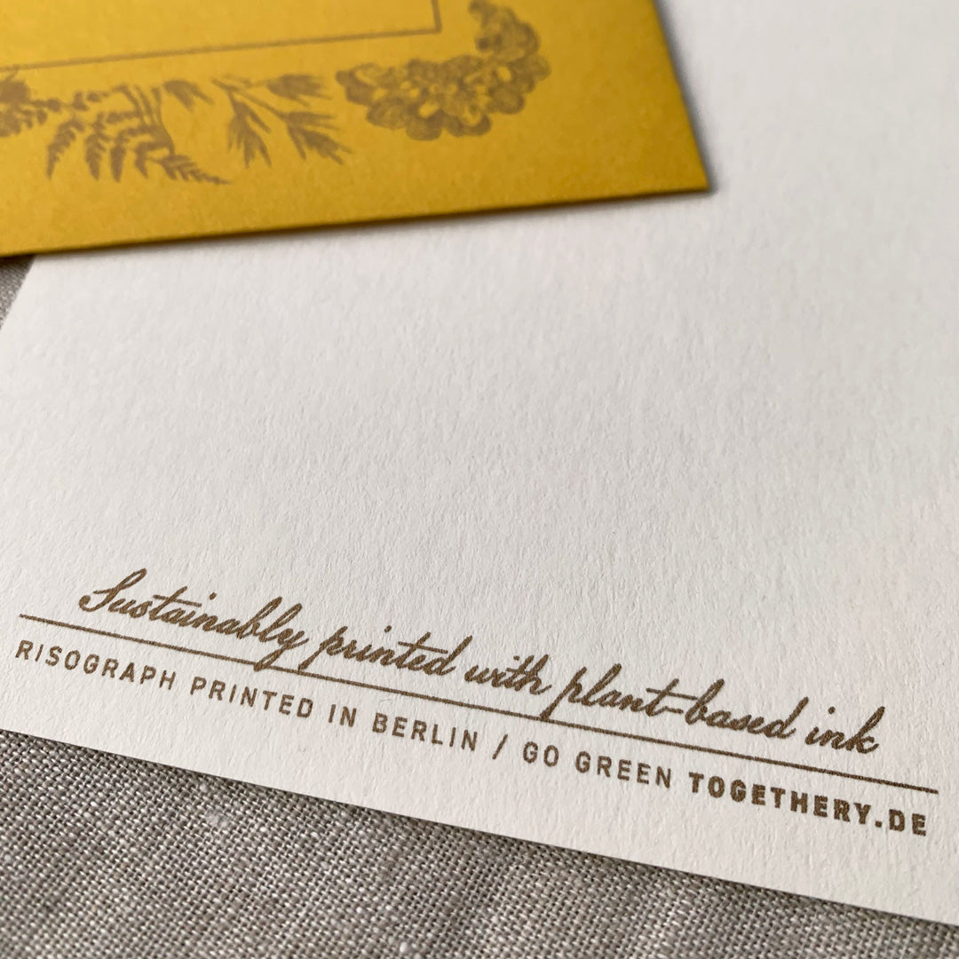 Karte mit Riso-Umschlag / Biene / Premium Naturpapier - Togethery