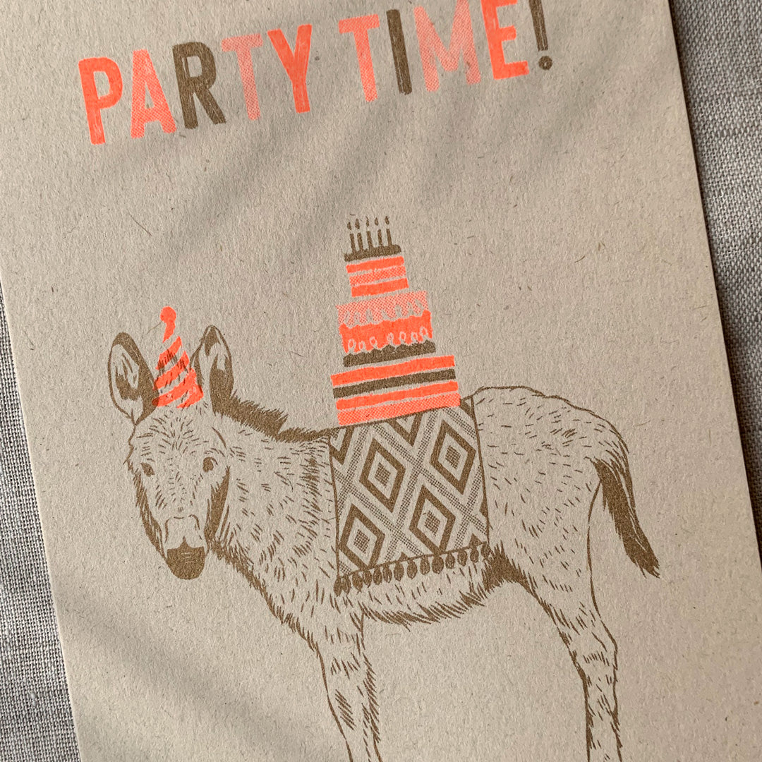 Postkarte / Esel / Party time! - Togethery