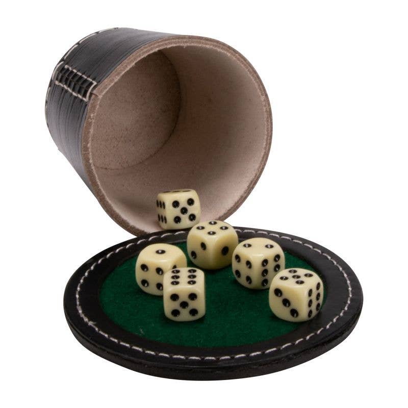 Würfelbecher mit 6 Würfeln