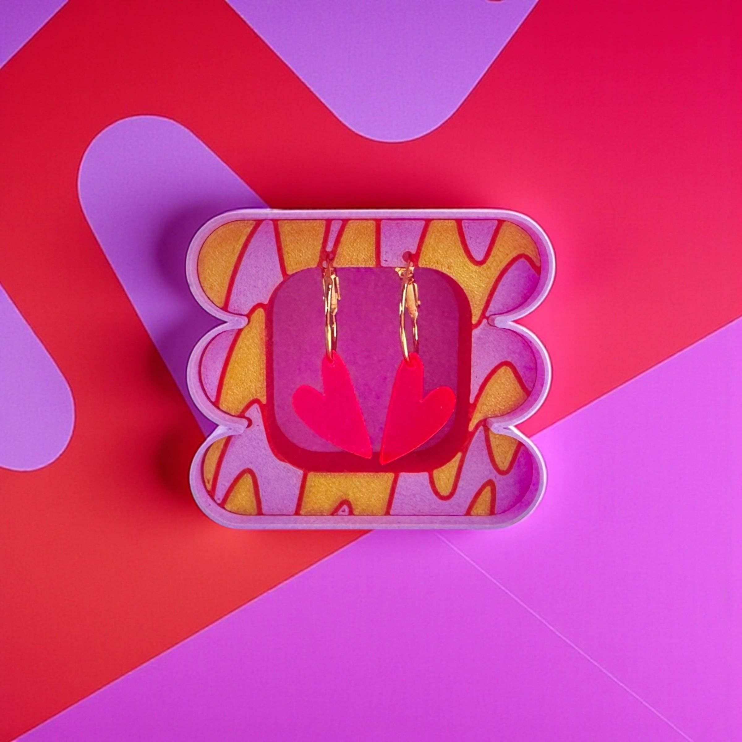 Ohrringe / Herzen / Pink