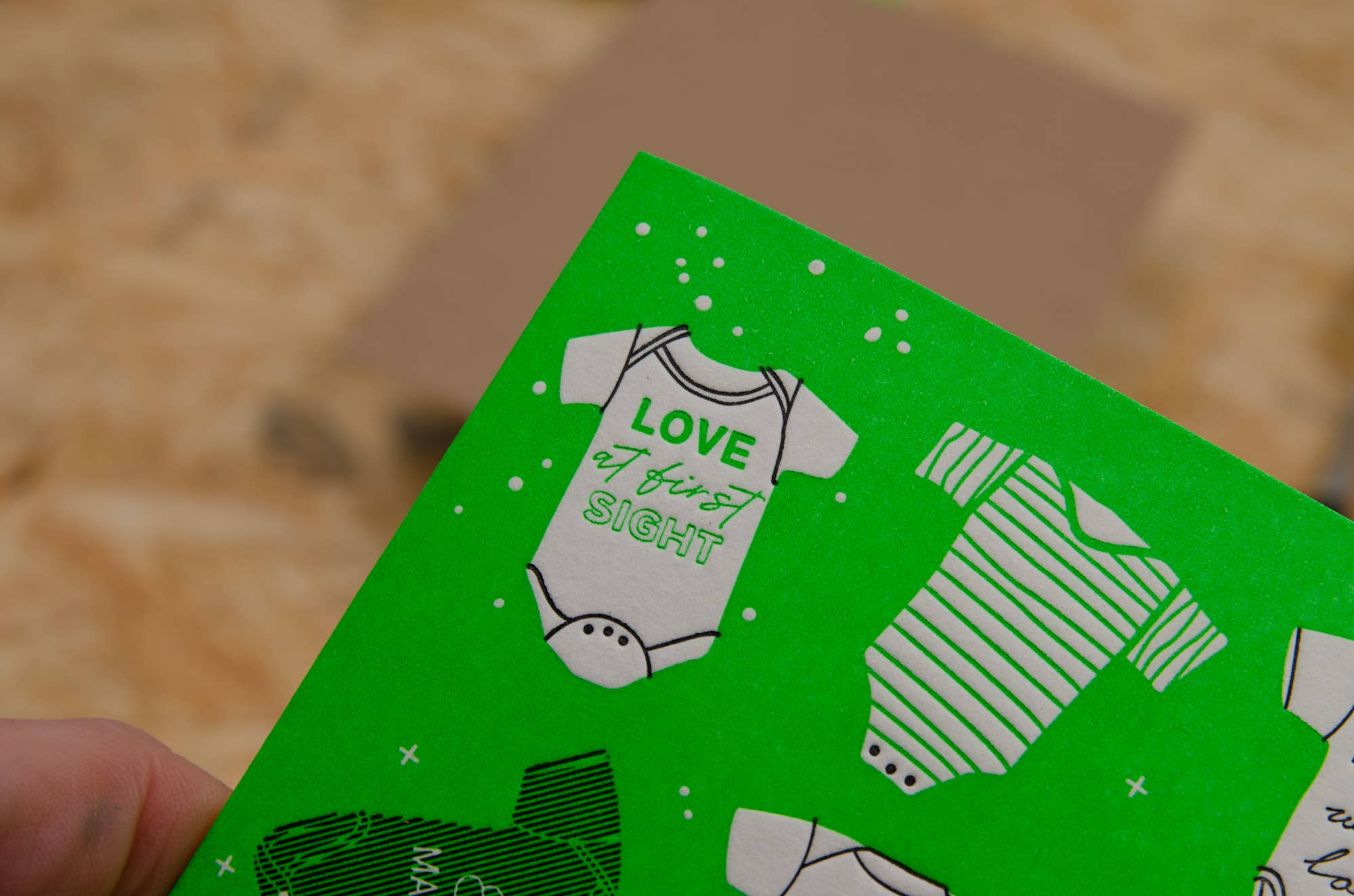 Baby Body / Letterpress Karte mit Umschlag / zur Geburt