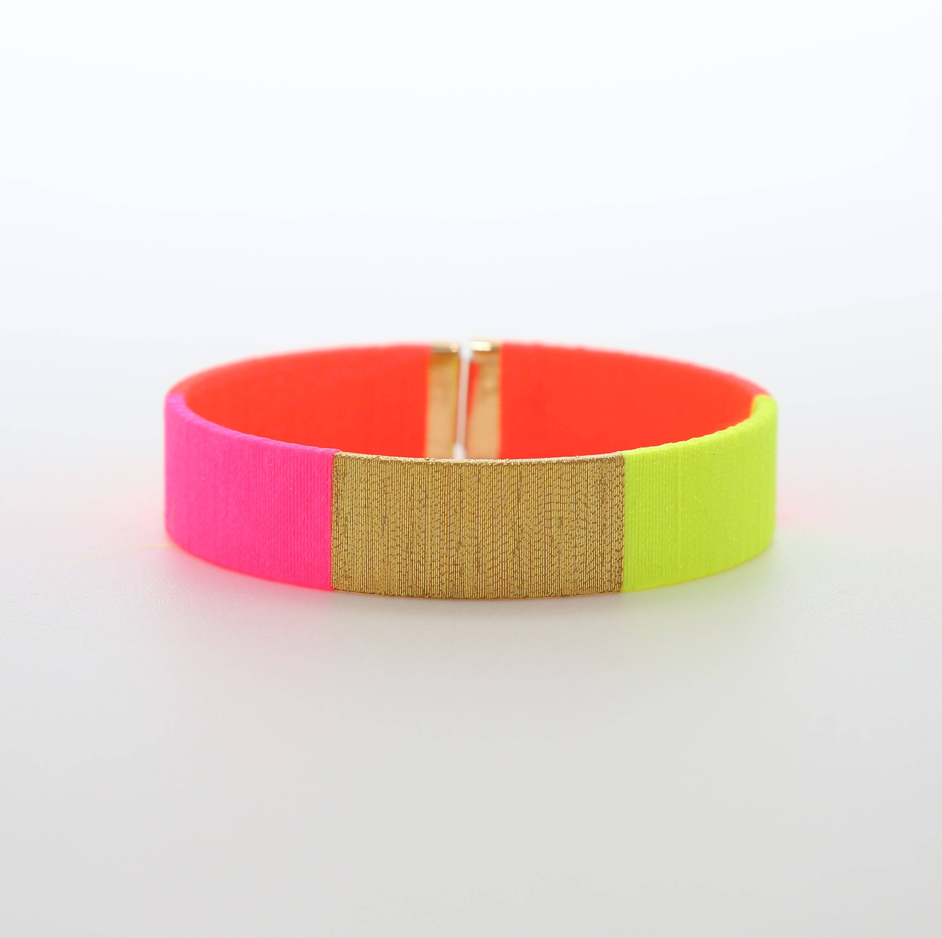 Tao Armreif in fluoreszierendem Gelb, Pink und Orange - Togethery