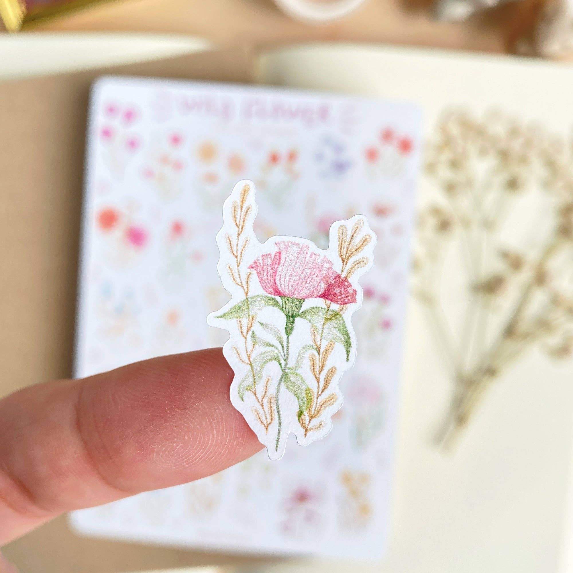 Stickerbogen / Wildblume / halb-transparent