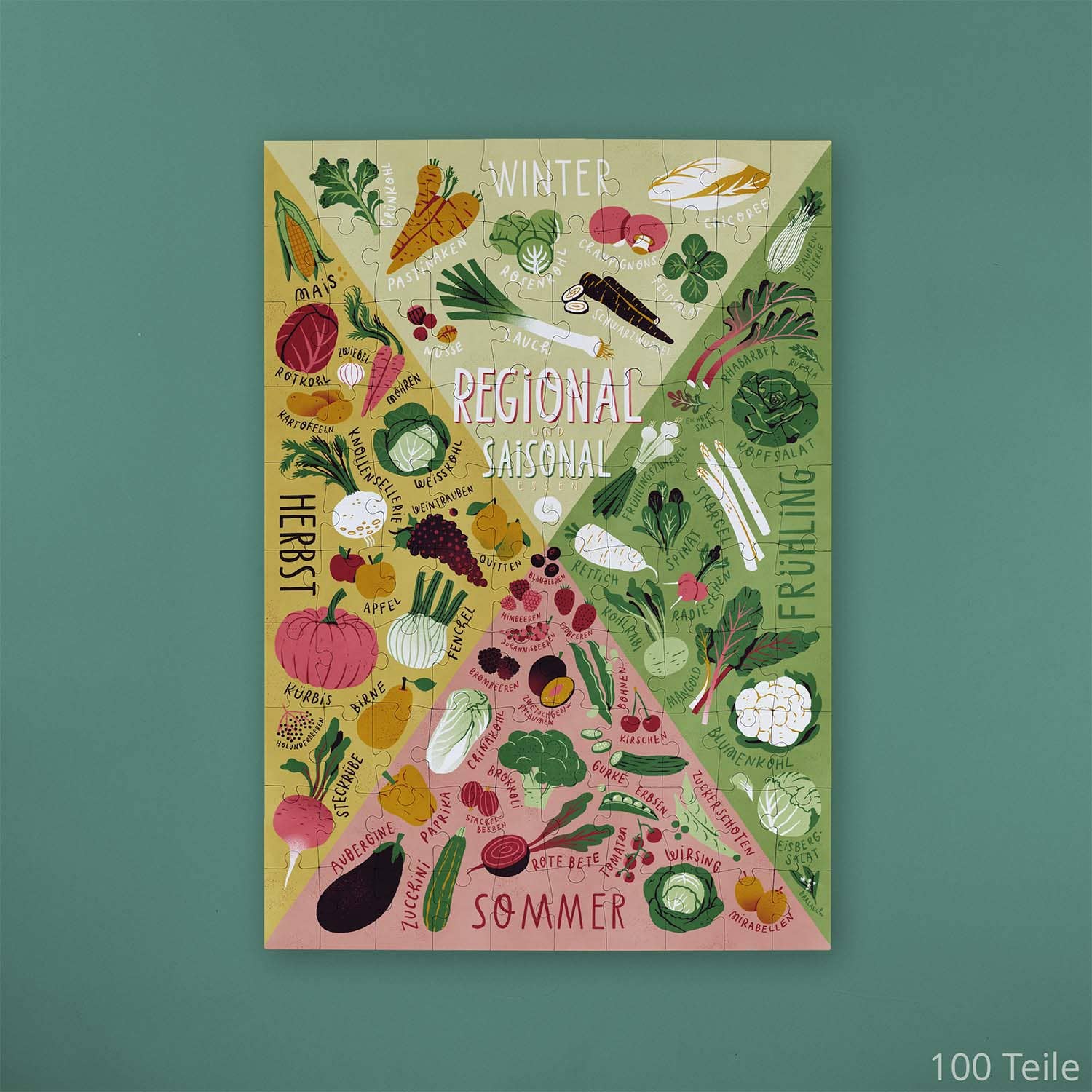 Saisonkalender Puzzle / 1000 Teile / Obst & Gemüse im Jahresverlauf / illustriert von Susann Hoffmann