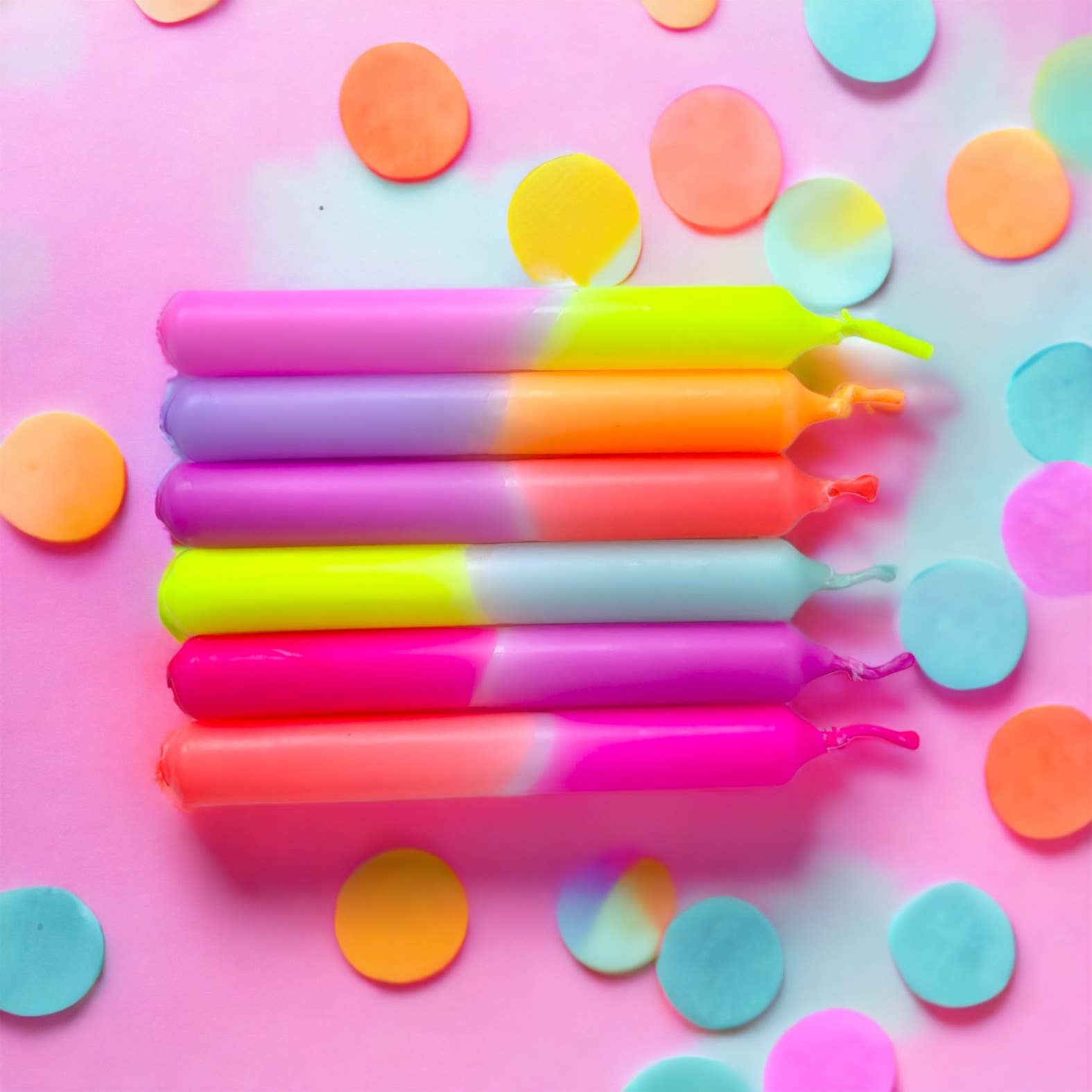 Dip Dye Konfetti / Farbstrauß / Geburtstagskerzen / 6 Stück - Togethery