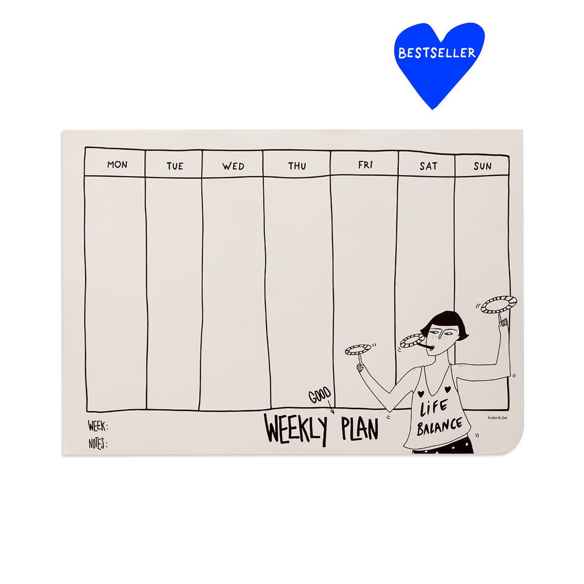 Wochenplaner Life Balance mit Illustration von Helen B - Togethery