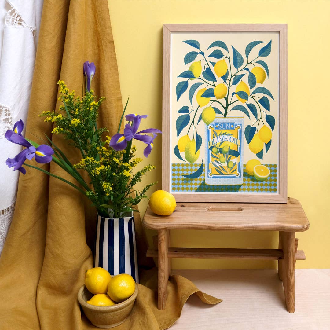 Riso Art Print / A3 / Zitronenbaum