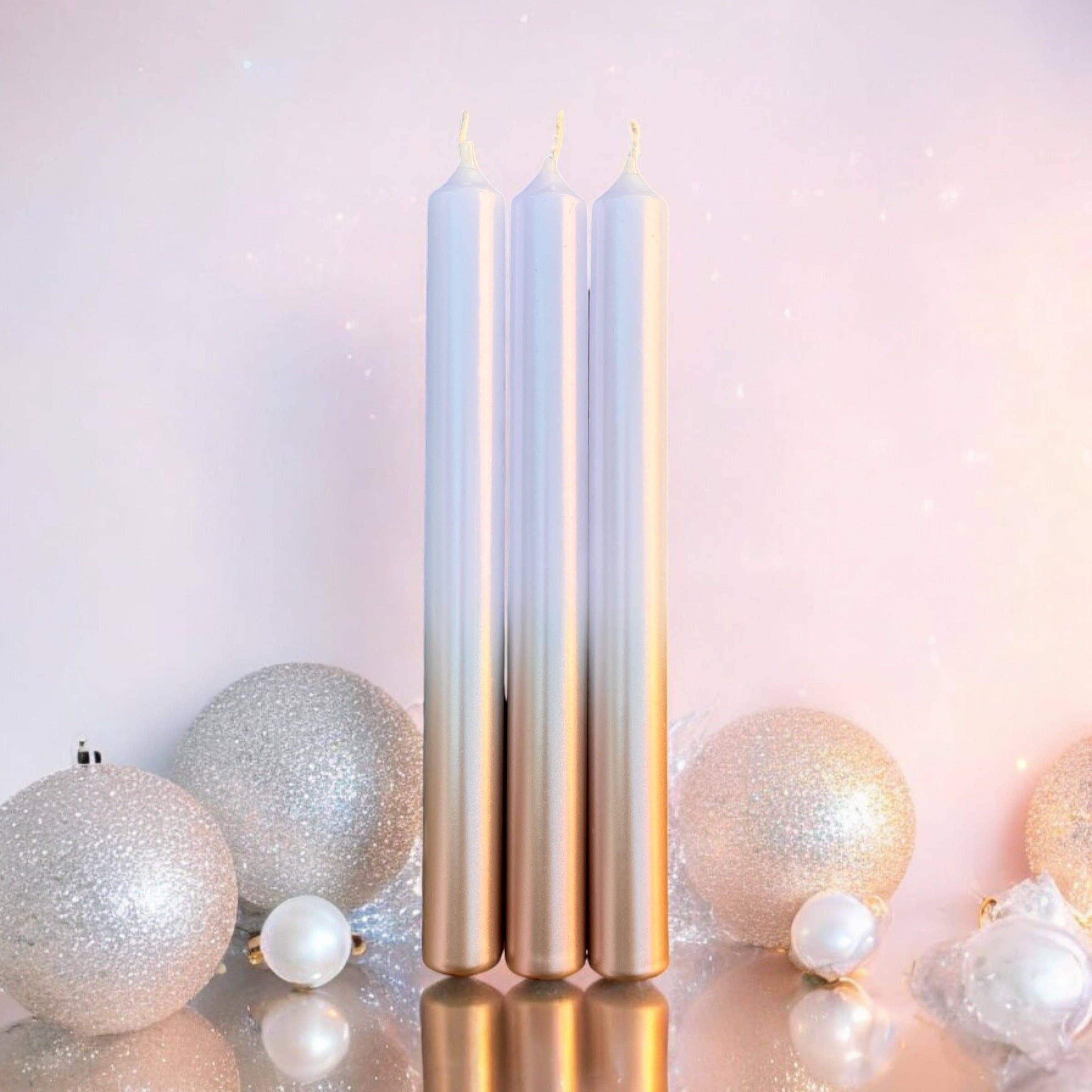 Dip Dye X-Mas / Super Glamourös / 3er-Set / Weihnachtskerzen
