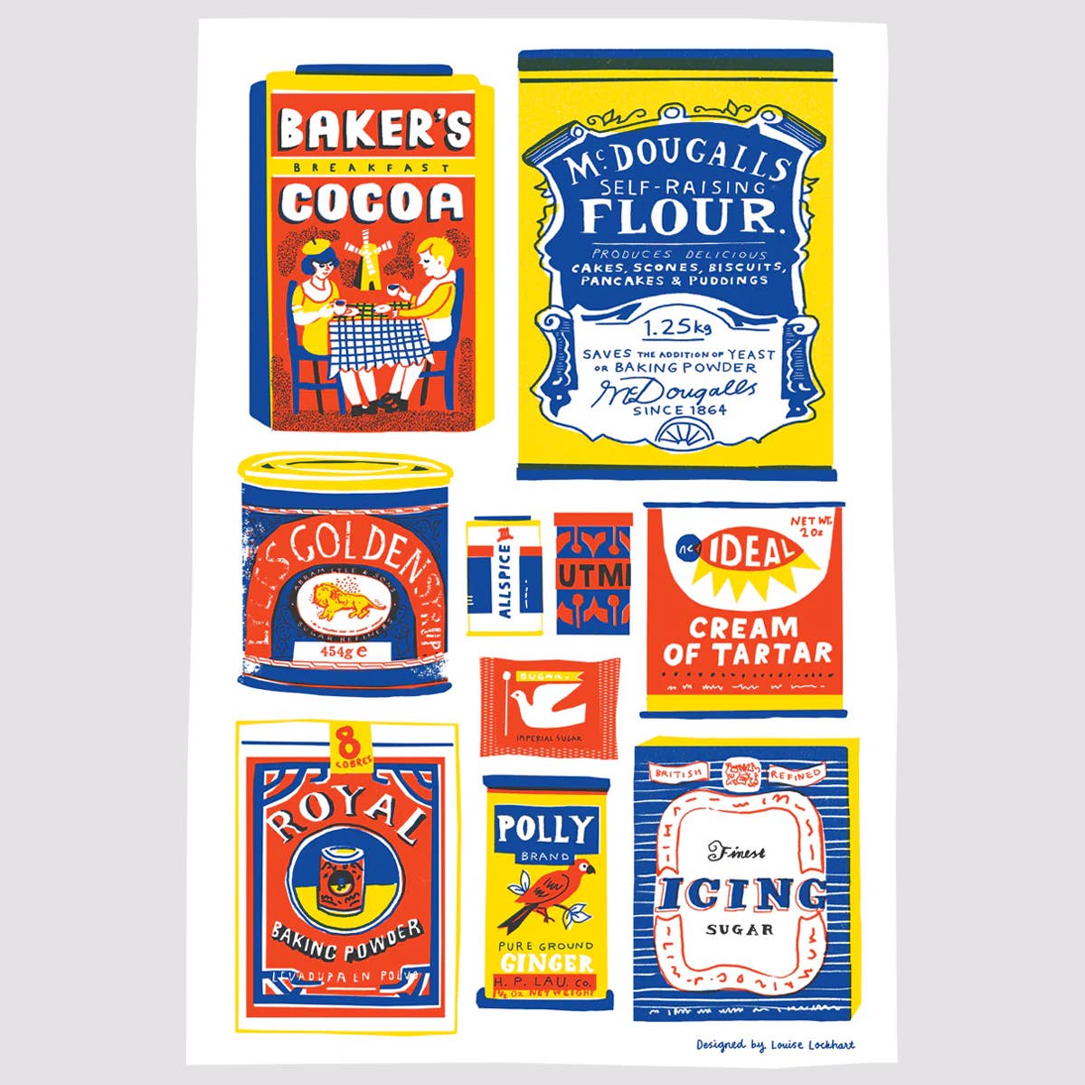 Geschirrtuch mit Backmotiven von Louise Lockhart