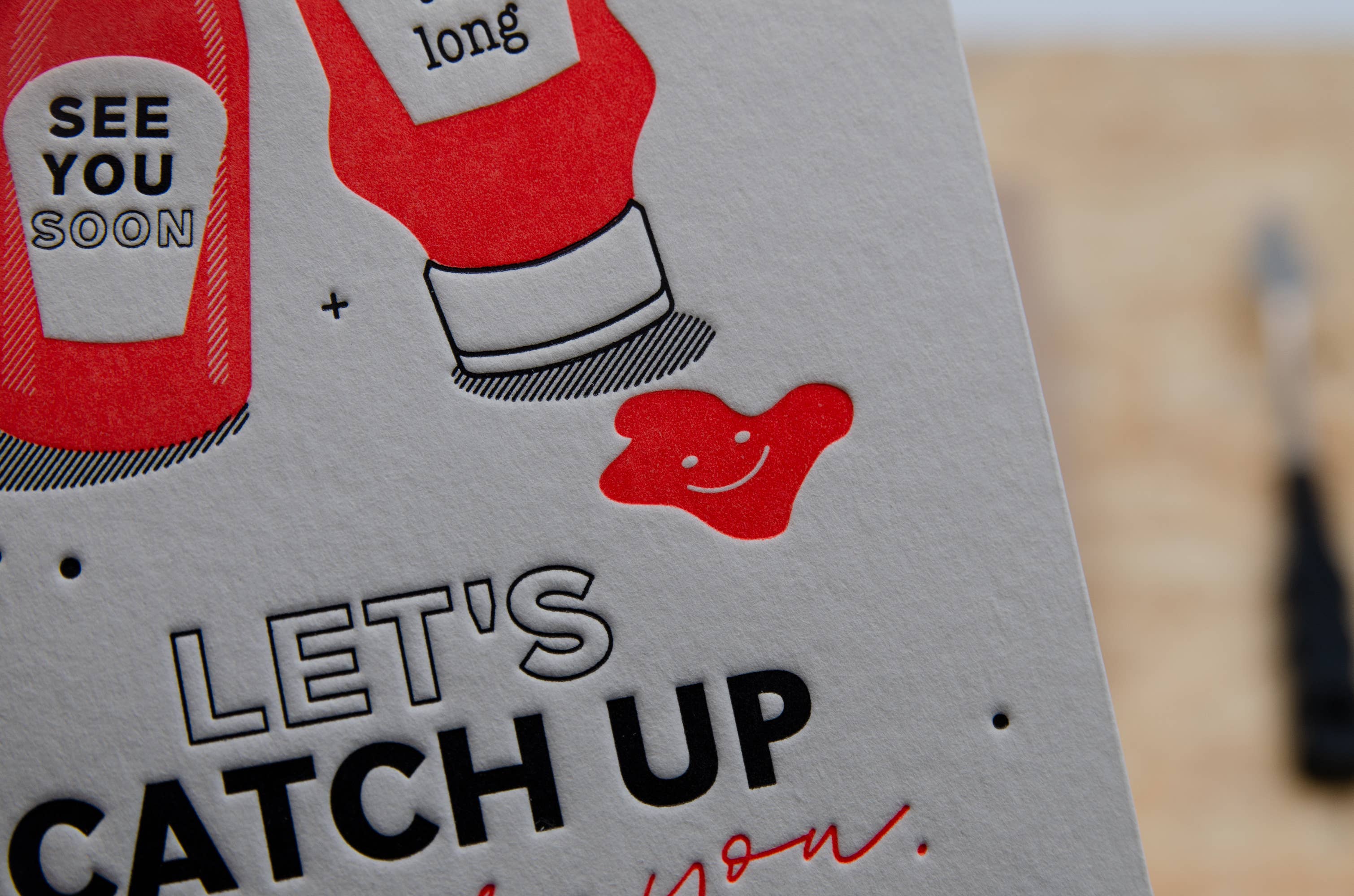 Geburtstag / Ketchup / Letterpress Klappkarte mit Umschlag - Togethery