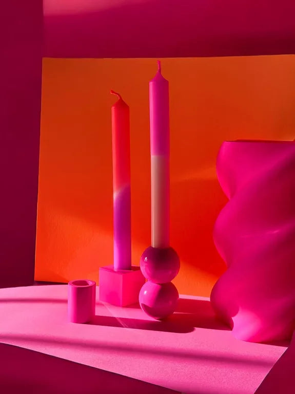 Flipper Cube / Kerzenständer / Neon Pink oder Gelb - Togethery