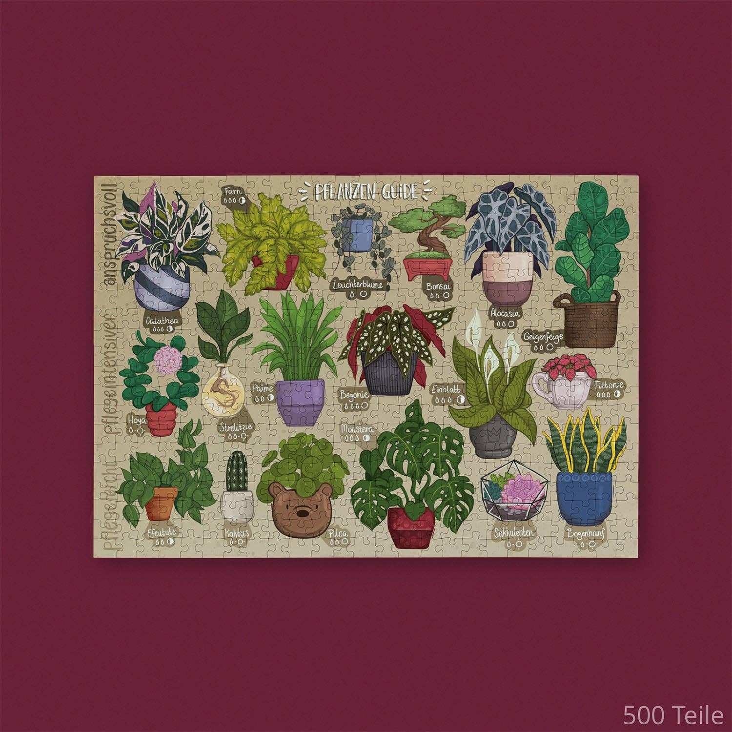 Pflanzen Guide Puzzle / 1000 Teile / Zimmerpflanzen & Pflanzenpflege | illustriert von Lena Koops