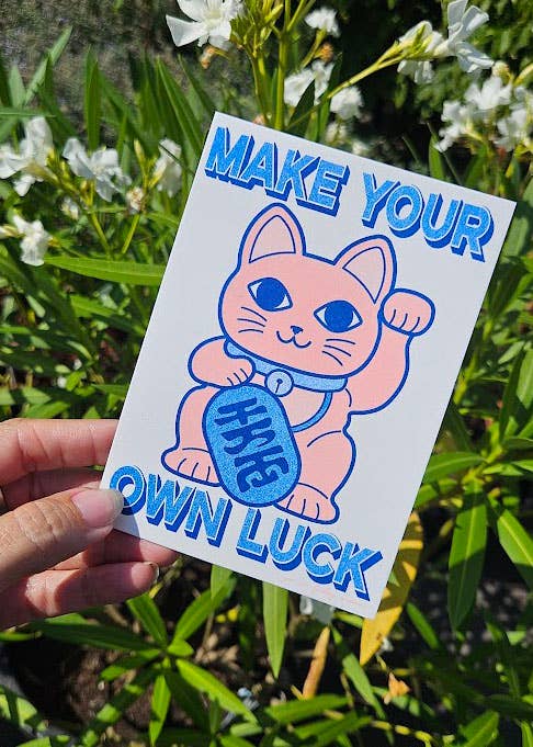 Postkarte / Glückskatze Maneki Neko: Mach dein eigenes Glück