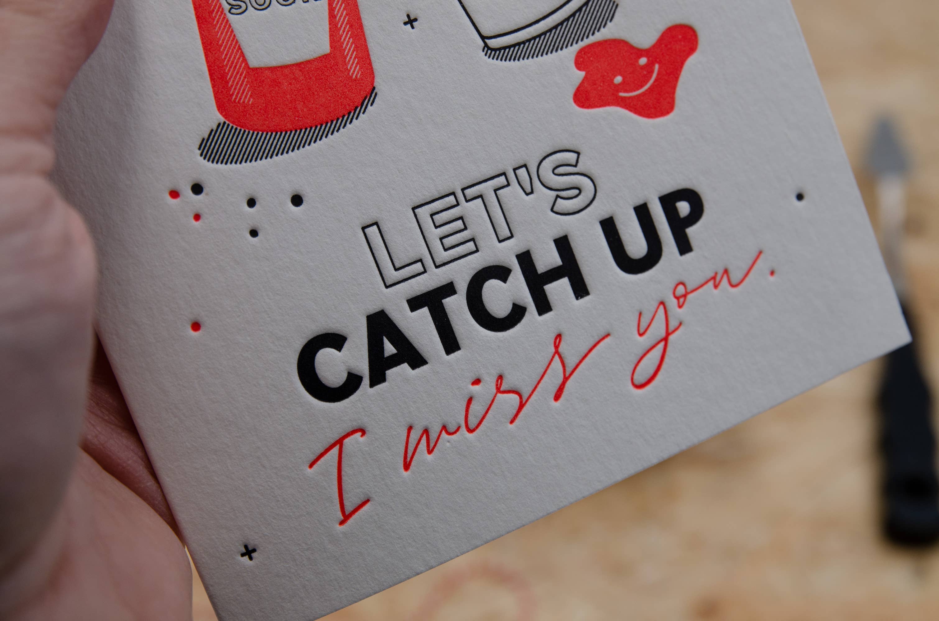 Geburtstag / Ketchup / Letterpress Klappkarte mit Umschlag - Togethery