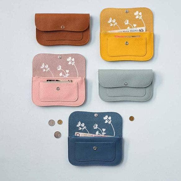 Geldbörse / Flash Forward / Cognacfarbener Used-Look / Siebdruck innen