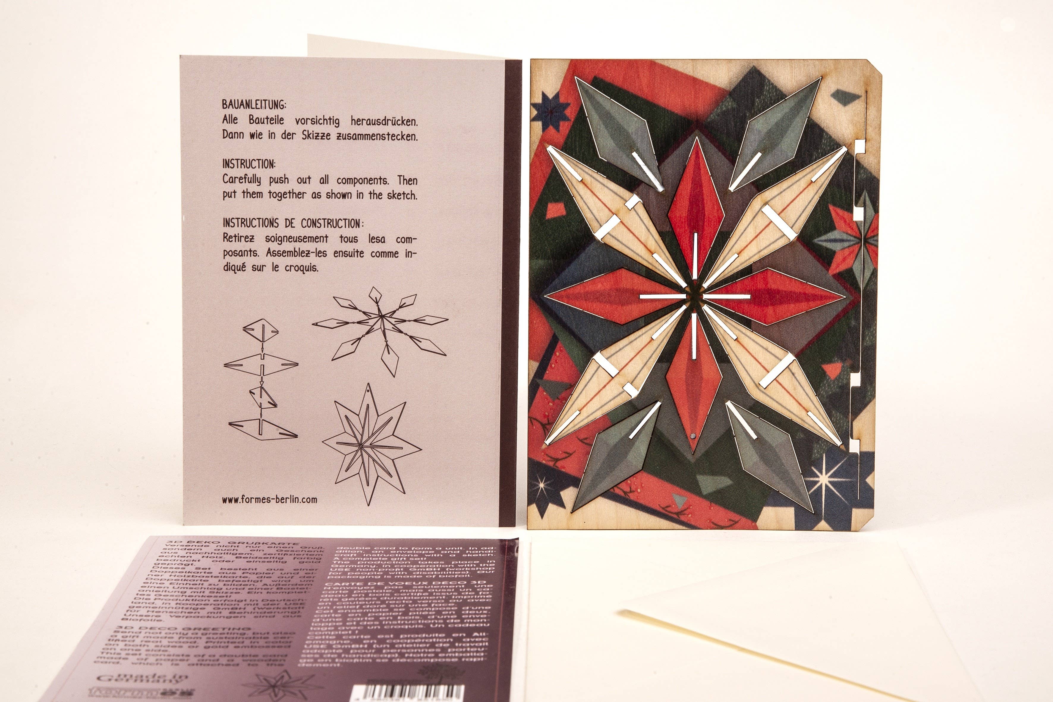 Weihnachtsstern – 3D Deko Grußkarte