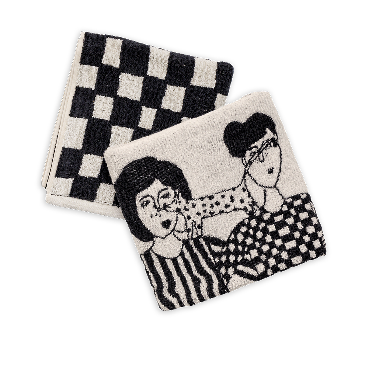 Helene b Set aus 2 Baumwoll-Handtüchern mit Paar-Motiv - Togethery