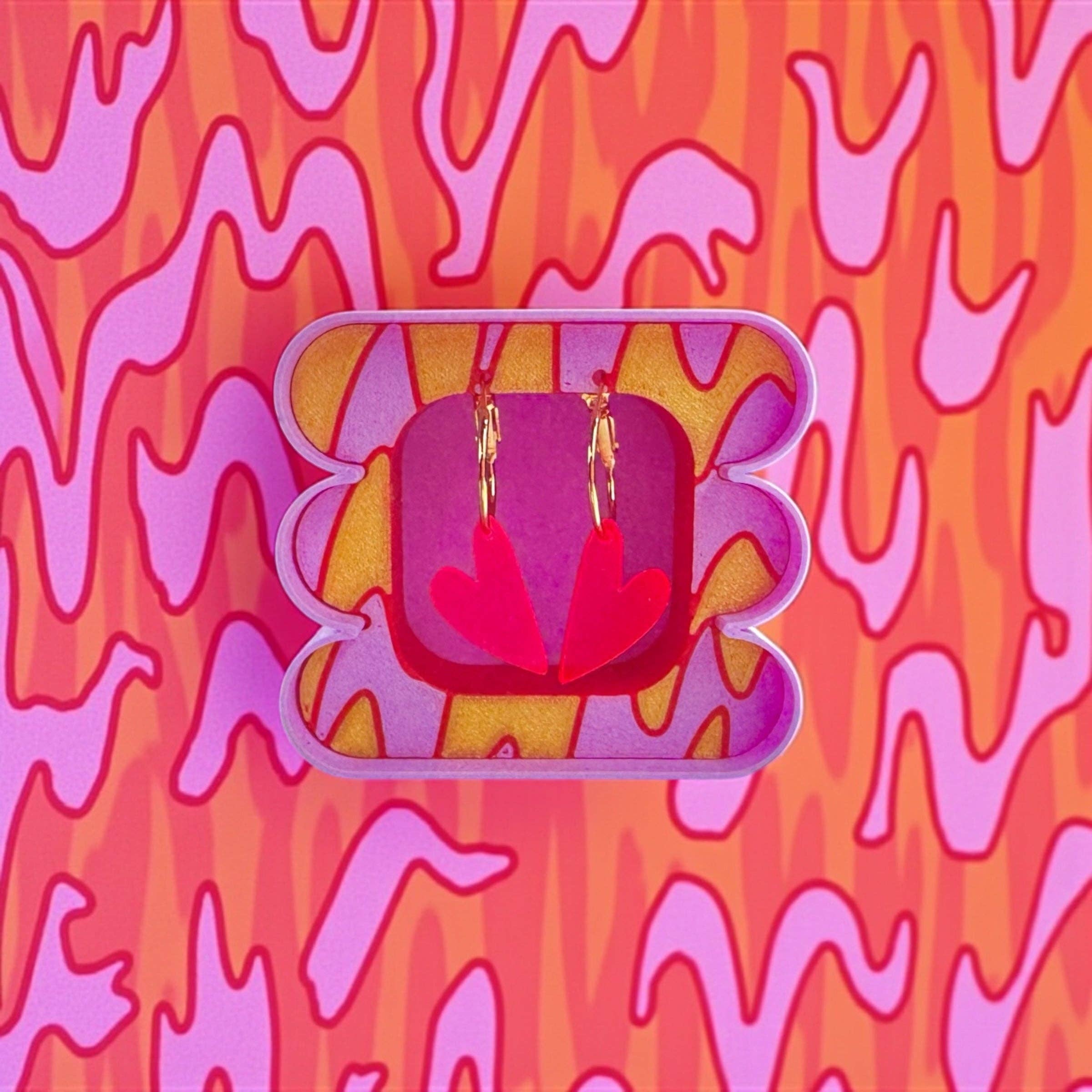 Ohrringe / Herzen / Pink