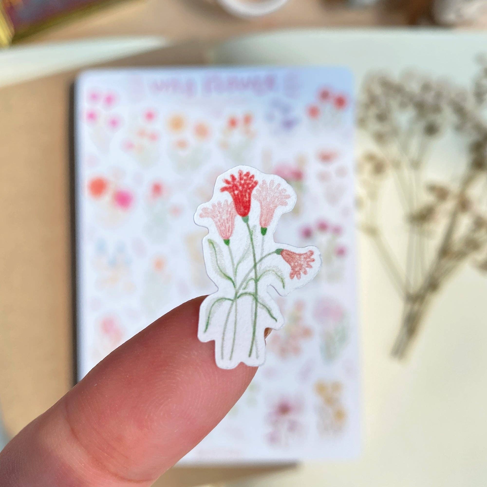 Stickerbogen / Wildblume / halb-transparent