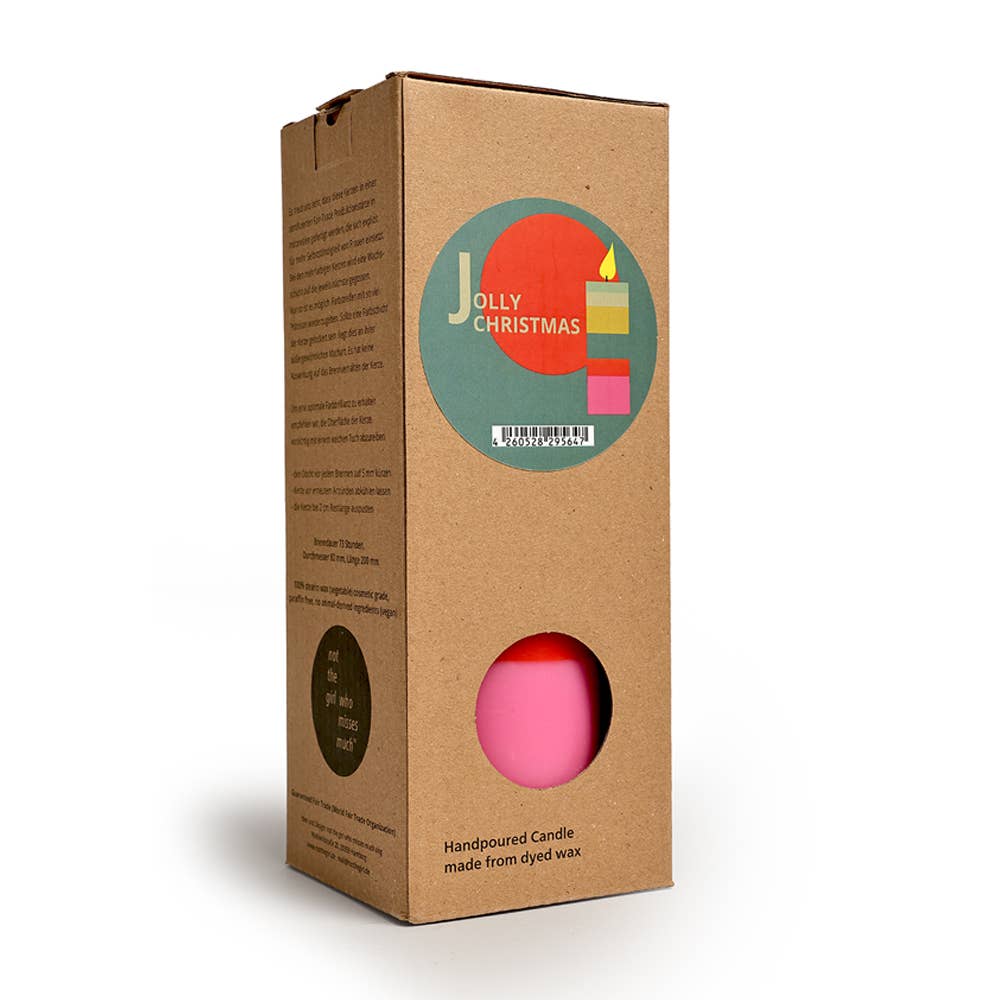 Fairtrade-zertifizierte handgefertigte Kerze im Naturkarton