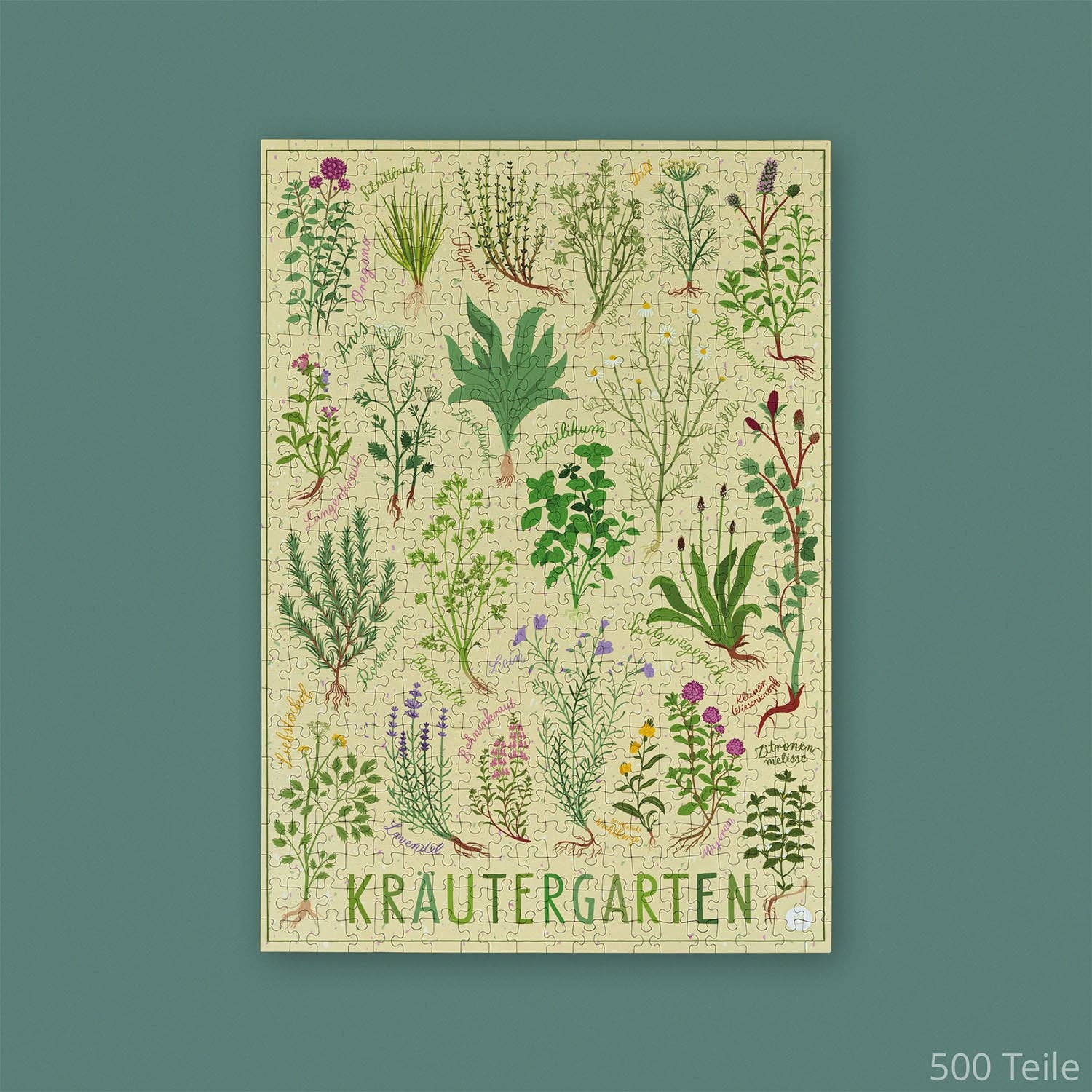 Kräutergarten Puzzle / 1000 Teile / Küchenkräuter & Wildkräuter / illustriert von Susann Hoffmann