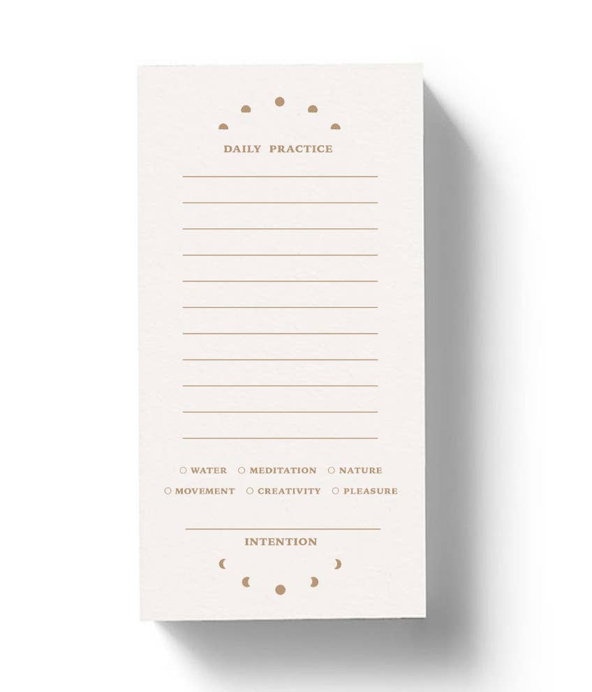 Selbstfürsorge-Notizblock  / Tägliche Praxis