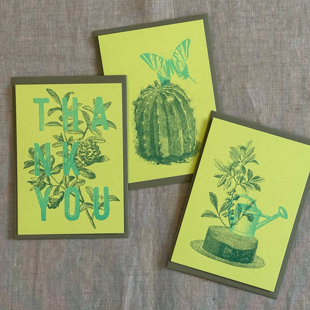 Karte mit Umschlag / Typo / Thank you / Premium Gmund Papier