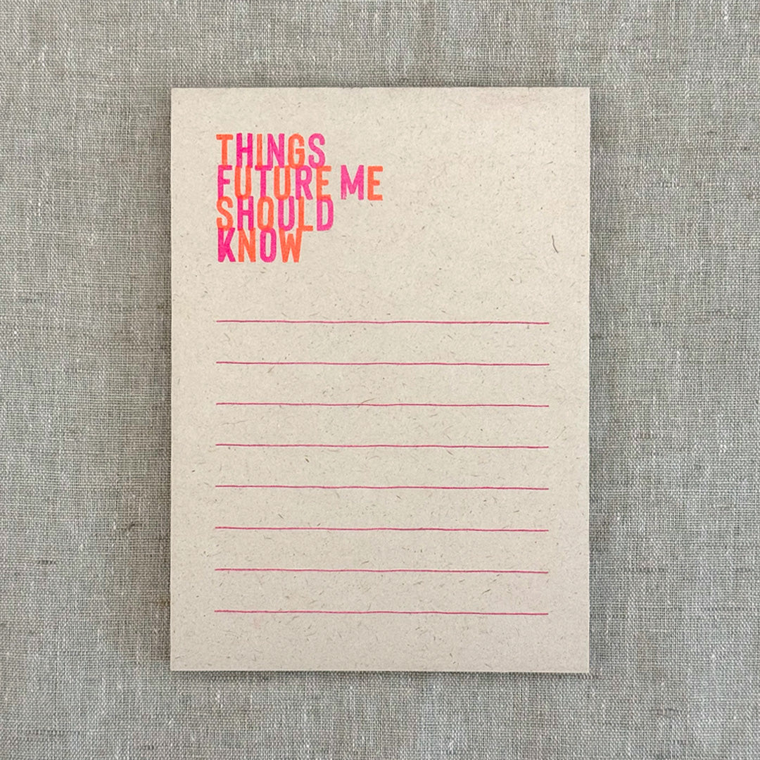 Notizblock Things future me should know / Risodruck