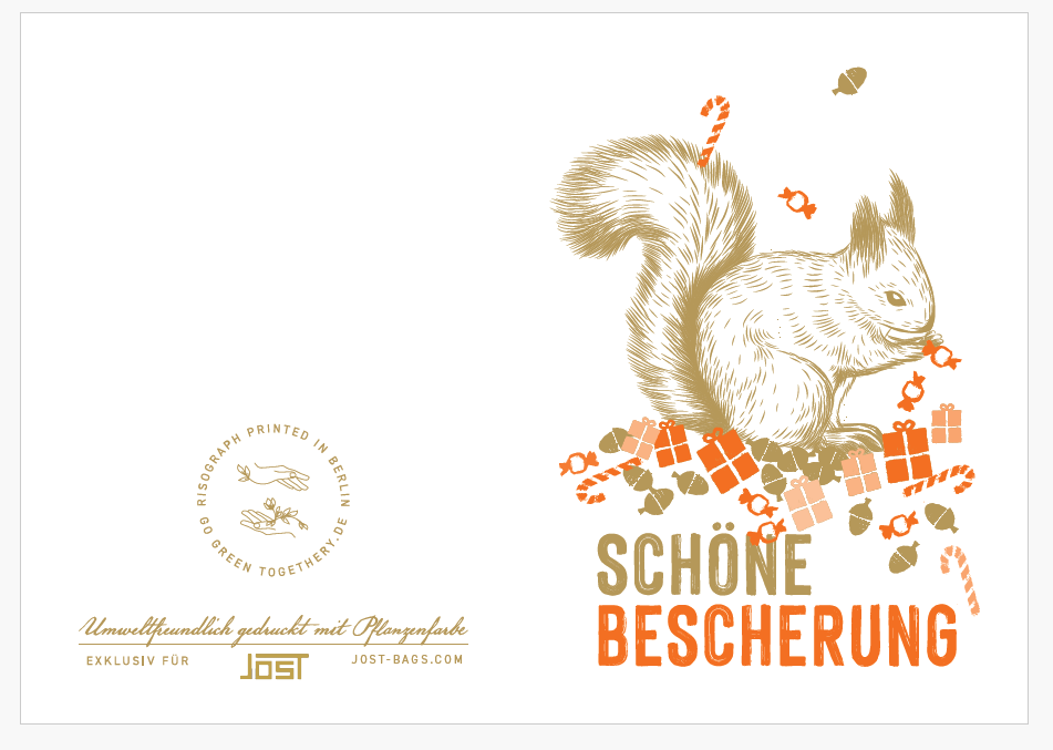 Klappkarte personalisiert / Motiv und Druckfarbe nach Wahl / Weihnachten & Neujahr - Togethery