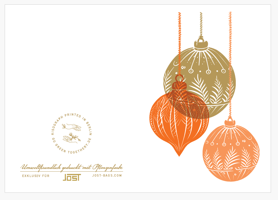 Klappkarte personalisiert / Motiv und Druckfarbe nach Wahl / Weihnachten & Neujahr - Togethery