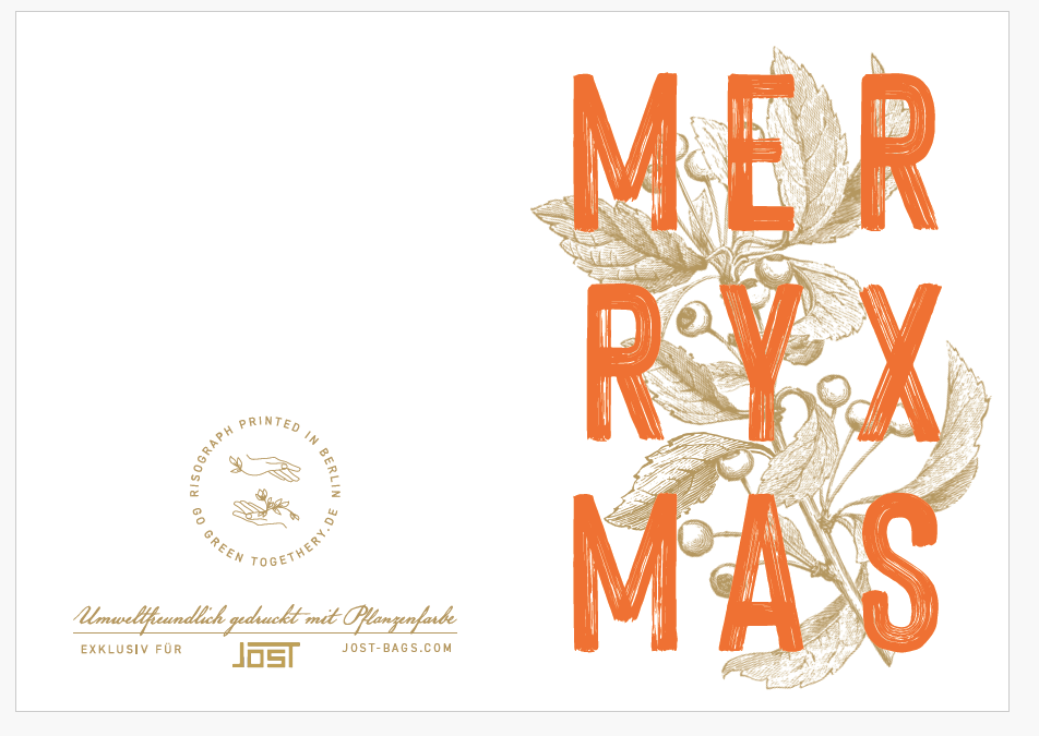 Klappkarte personalisiert / Motiv und Druckfarbe nach Wahl / Weihnachten & Neujahr - Togethery