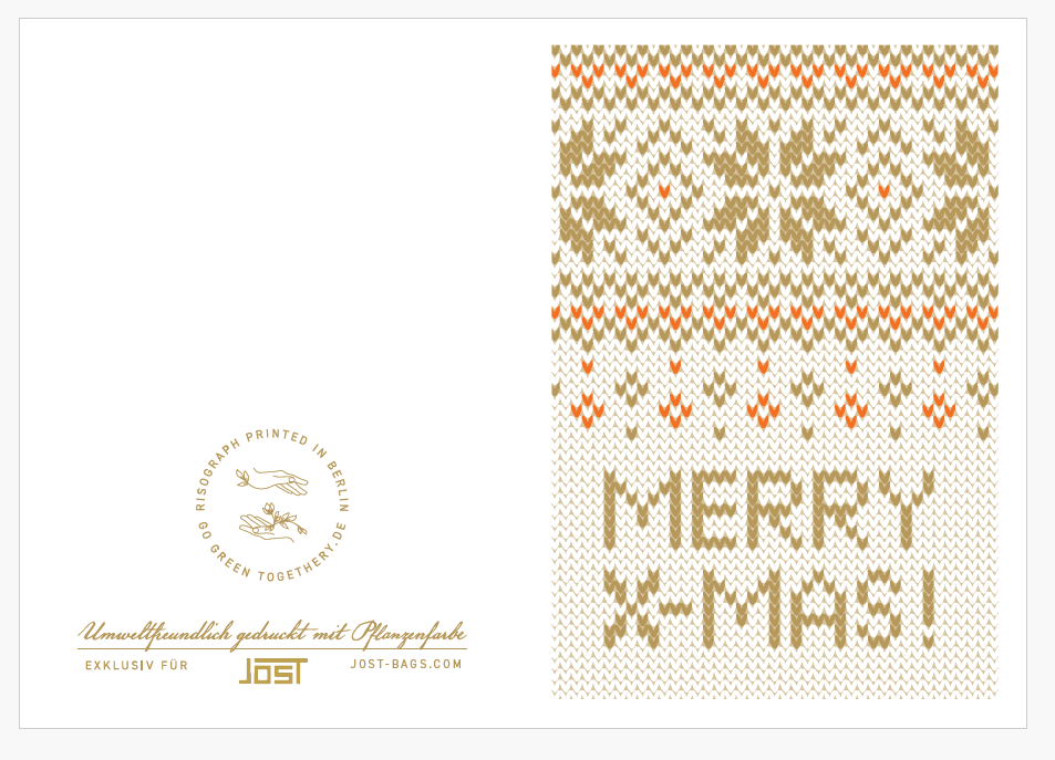 Klappkarte personalisiert / Motiv und Druckfarbe nach Wahl / Weihnachten & Neujahr - Togethery
