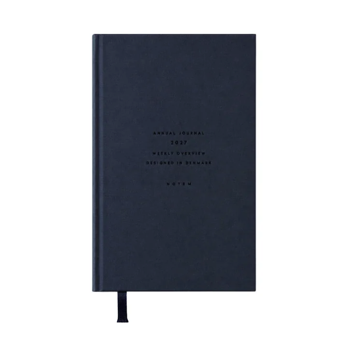 ALVA Jahresjournal / Kalender / 2027, A5-Format, flache Bindung, dunkelblau