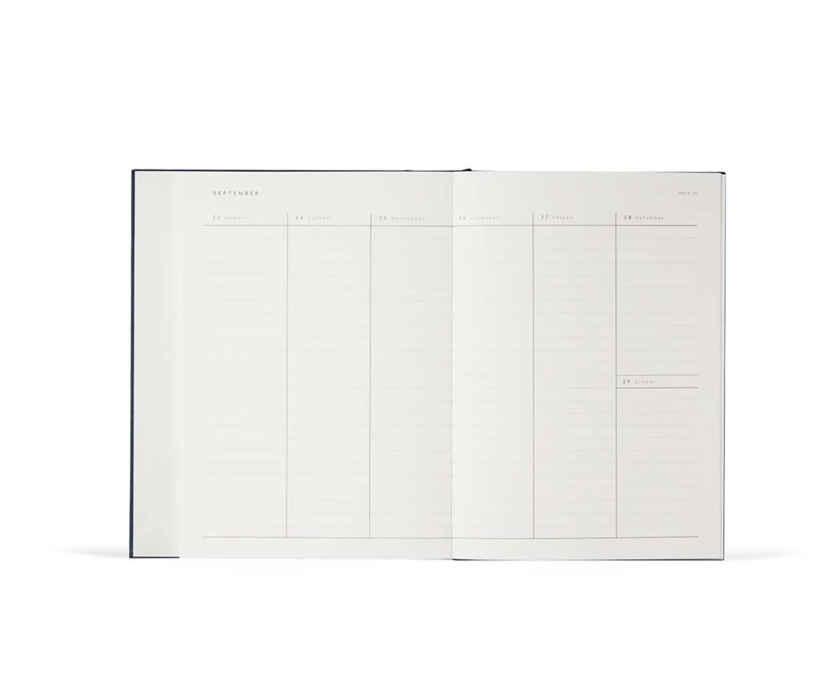 ALVA Jahresjournal / Kalender / 2027, A5-Format, flache Bindung, Burgundy