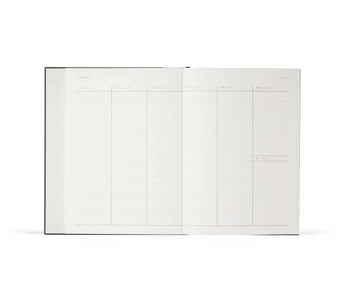 ALVA Jahresjournal / Kalender / 2027, A5-Format, flache Bindung, Burgundy