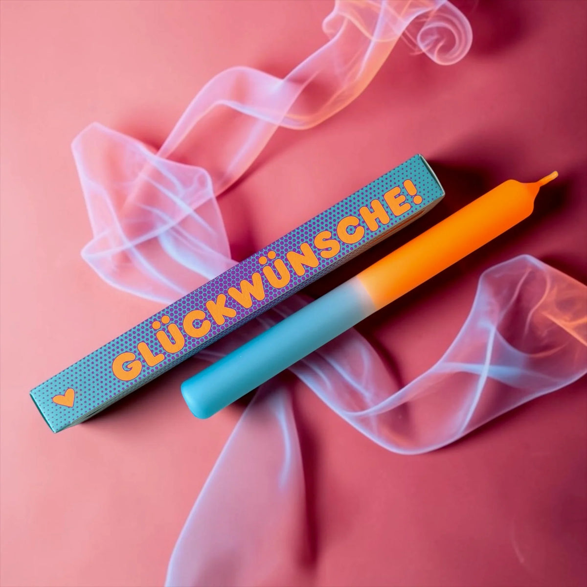 Glückwünsche Stabkerze pink stories