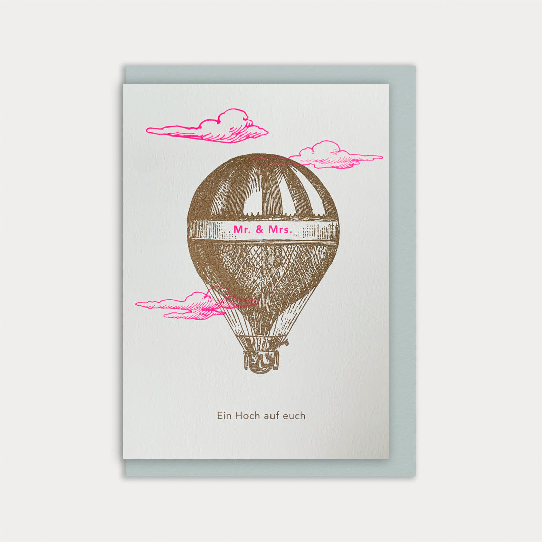 Hochzeitskarten / Heißluftballon / Naturpapier