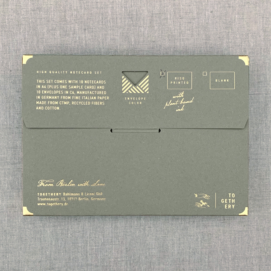Notecard Set / Riso-Druck / Ginko / nachhaltig