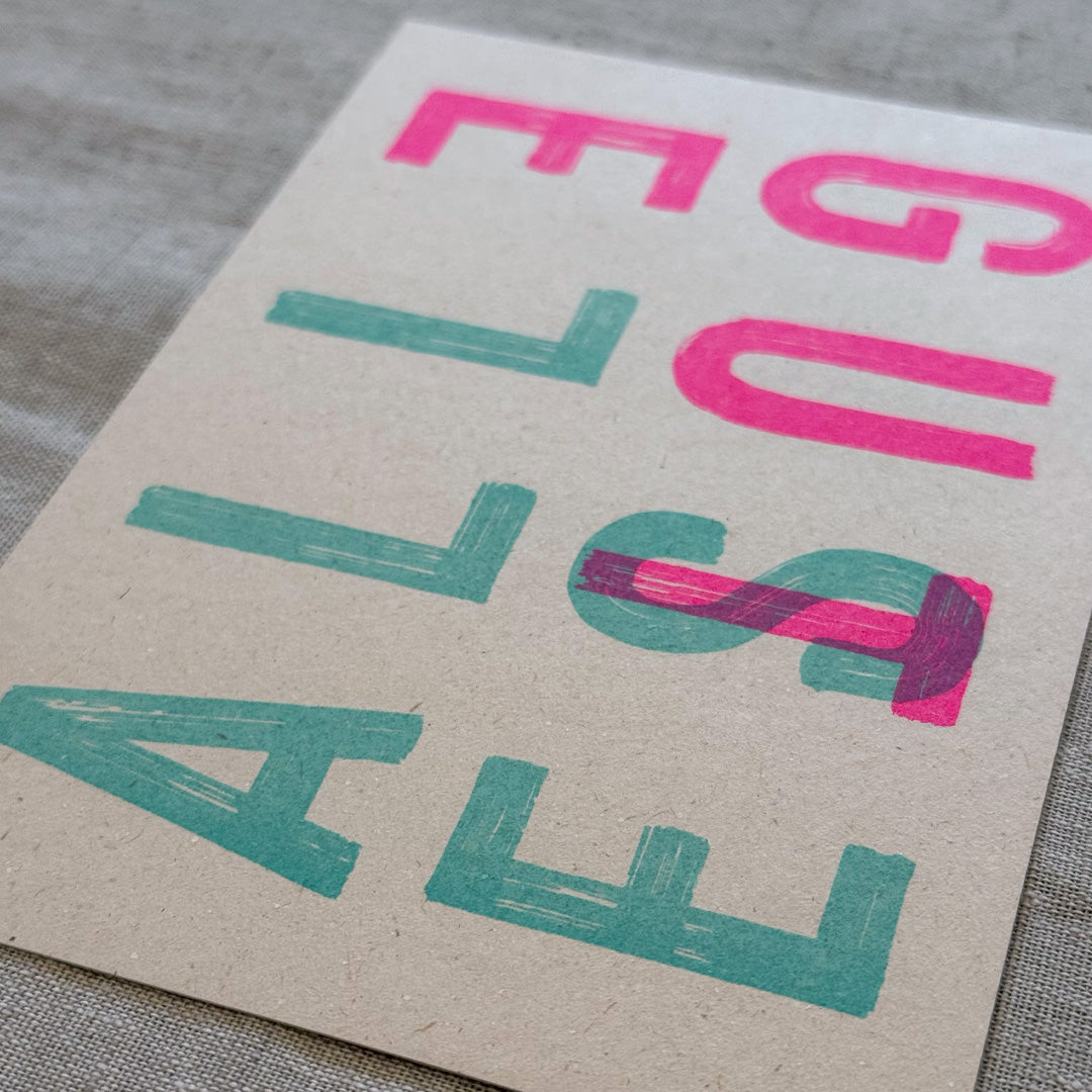 Postkarte Togethery Alees Gute Flug Pink Mint