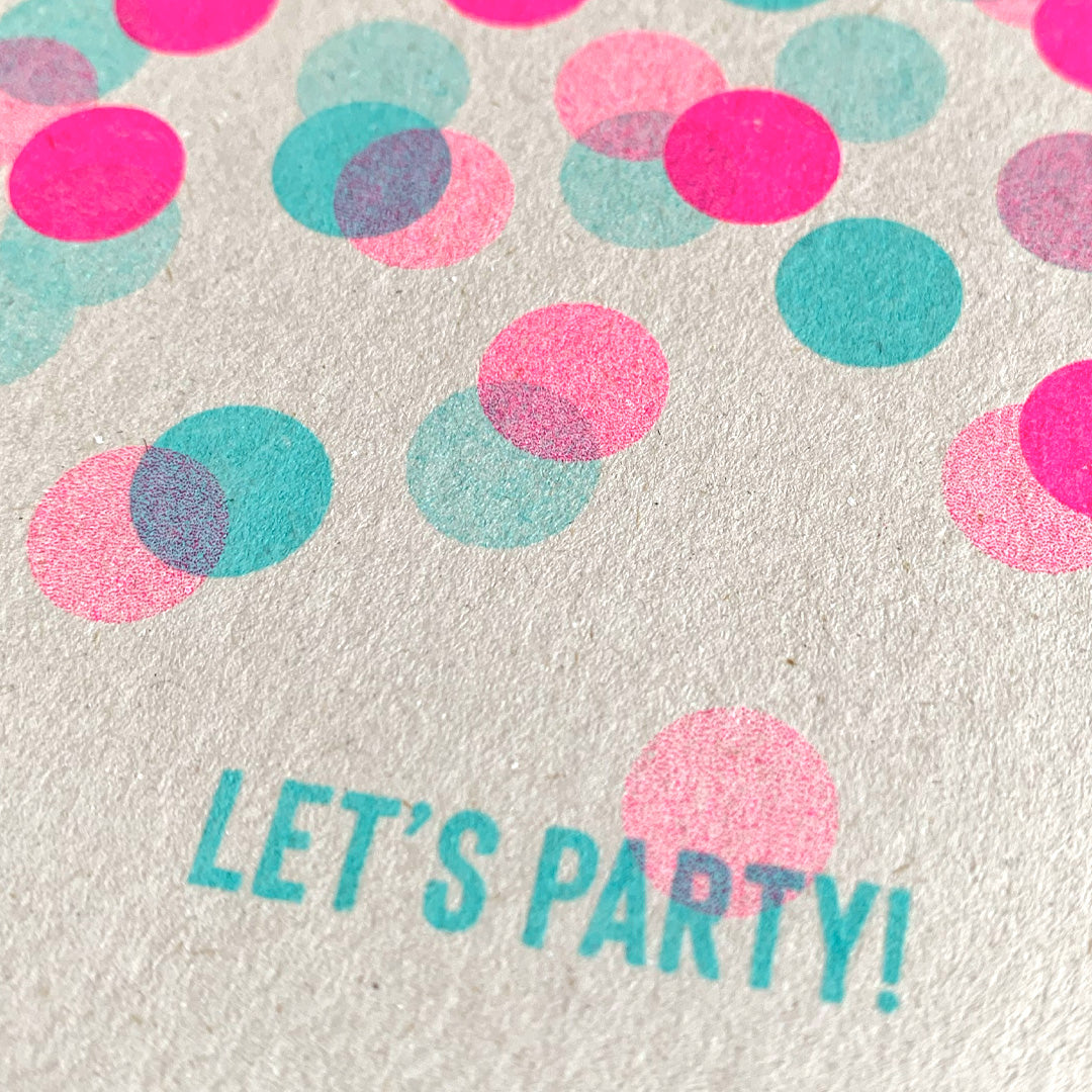 Postkarte / Konfetti / Let's Party! / Ökopapier