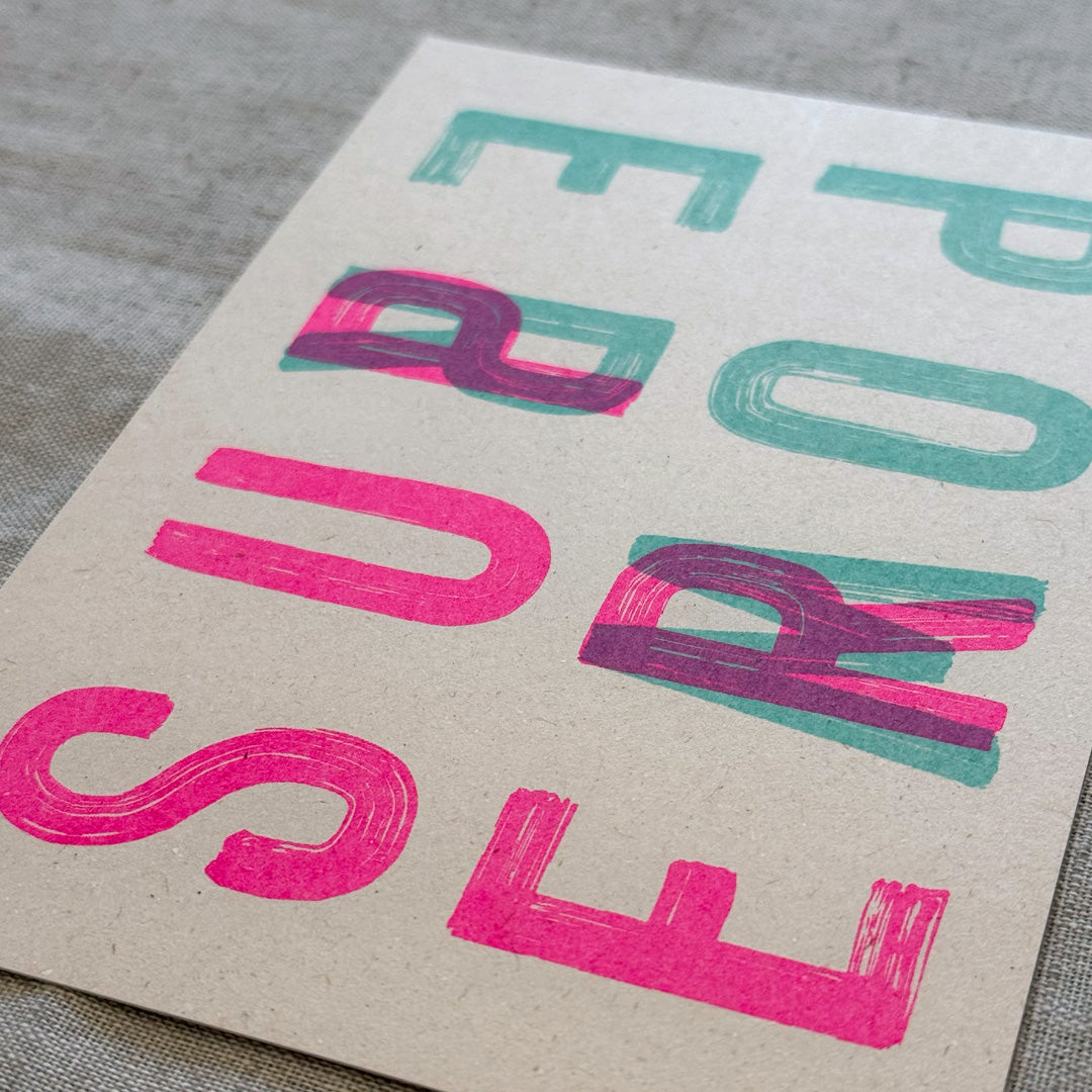 Postkarte / Super Power / Risographie / Togethery
