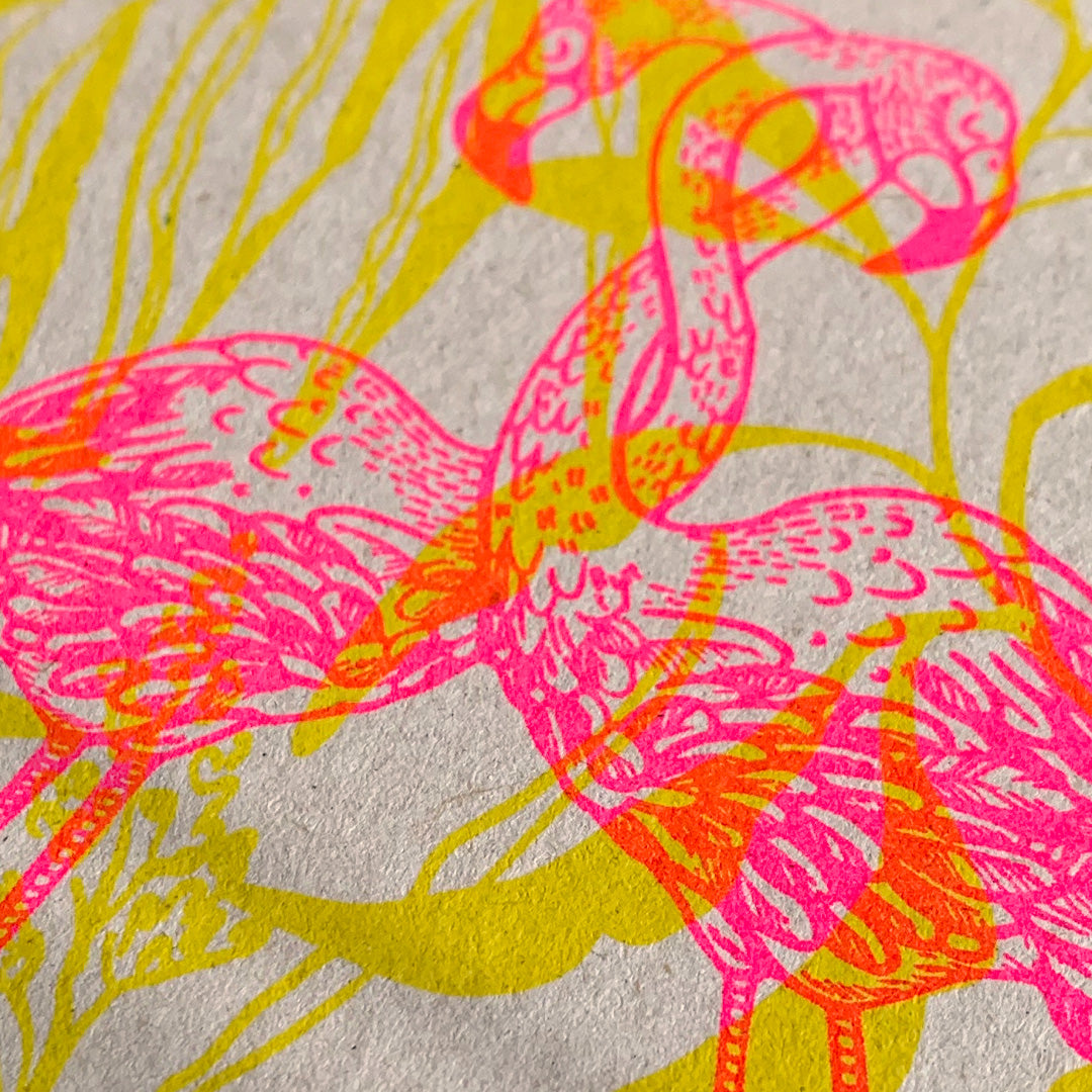 Postkarte / Flamingos - Togethery
