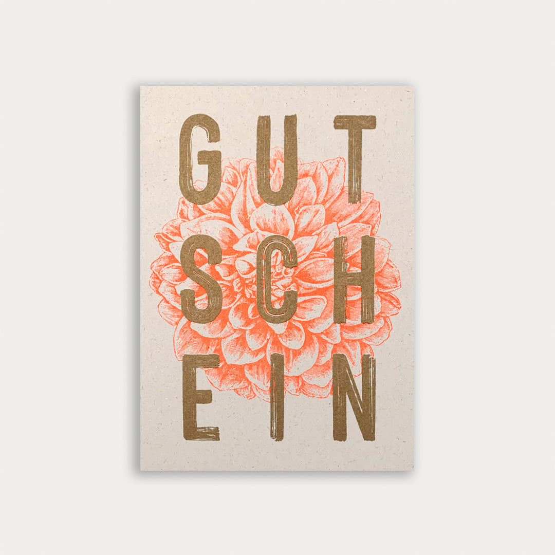 Postkarte / Typo / Gutschein / Ökopapier