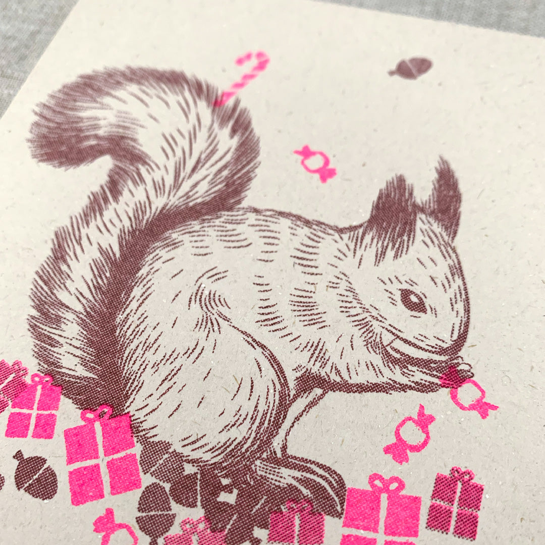 Postcard / Squirrel / Schöne Bescherung / Eco Paper