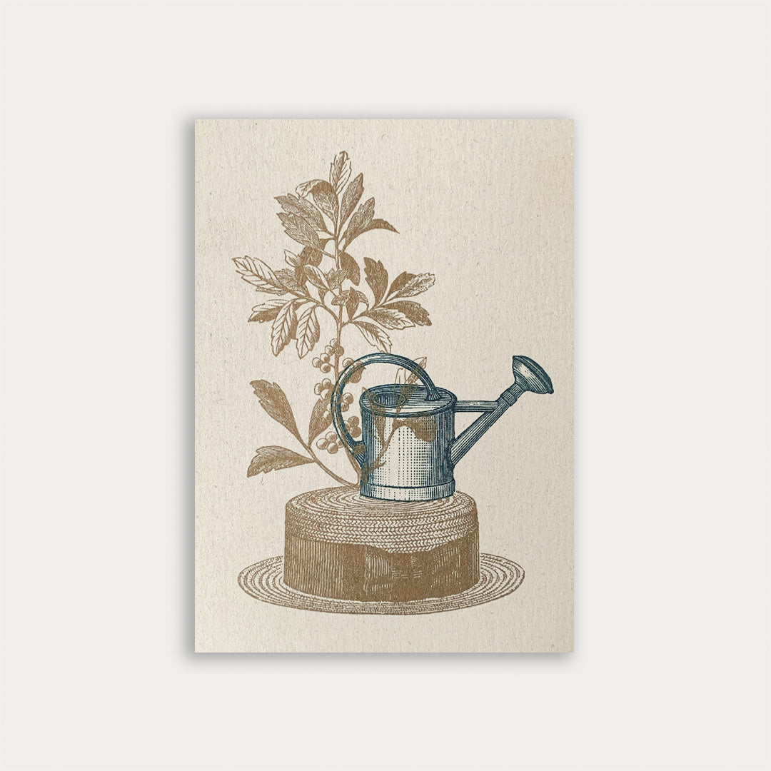 Postcard / Hat with watering can / Eco paper