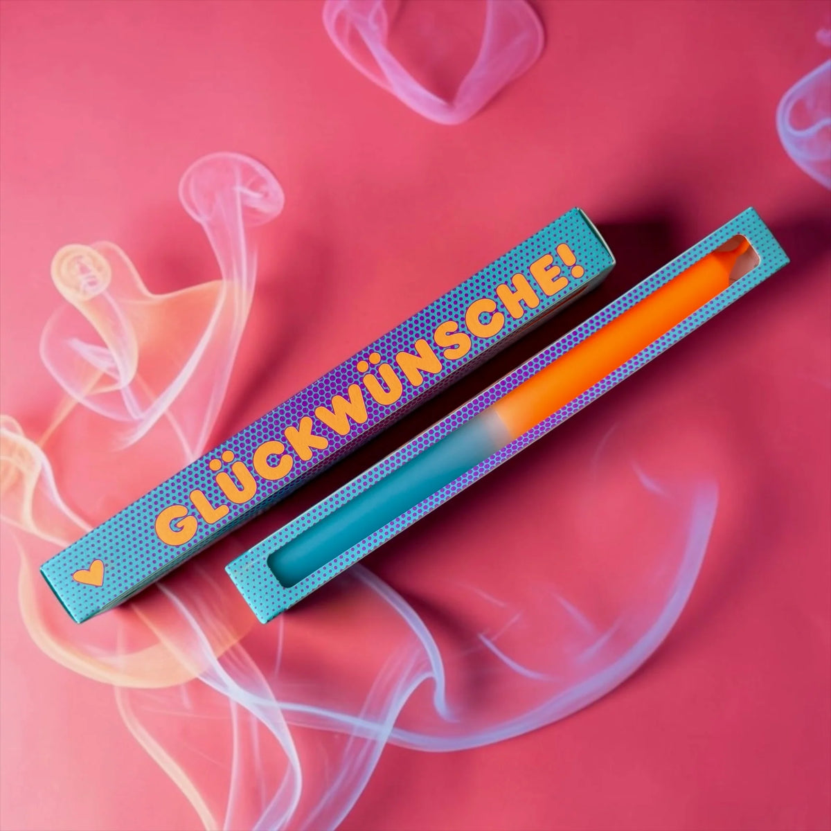 Glückwünsche Stabkerze pink stories verpackt