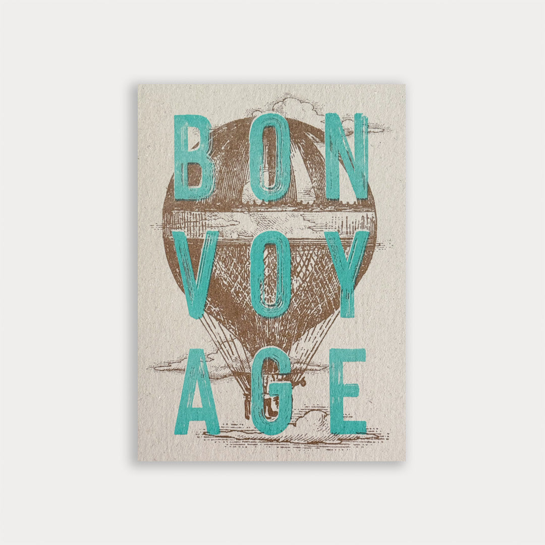 Postkarte / Typo / Bon Voyage / Vintage - Togethery