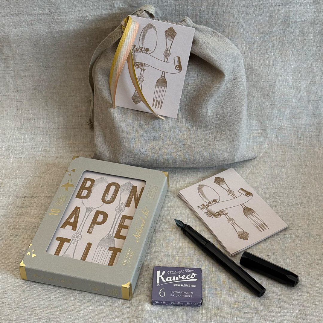 Das perfekte Set zum Einladen / Bon Apetit / im Leinenbeutel - Togethery