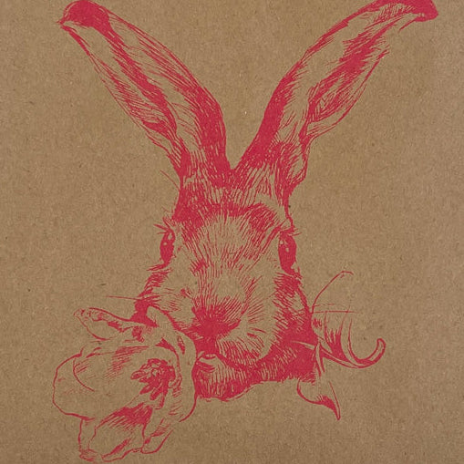 Kraftpapierbeutel  Druck in Pink Hasenkopf
